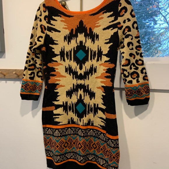 Aztec leopard print mini dress - Picture 3 of 3